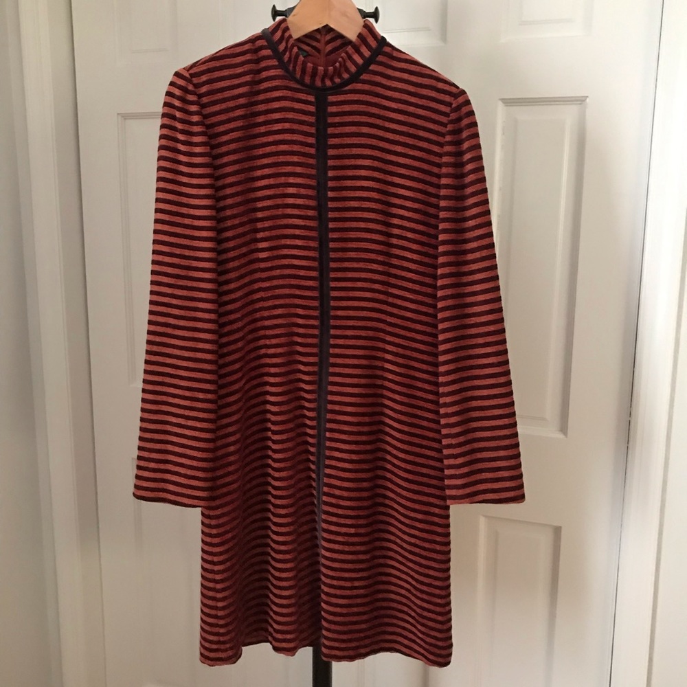 Vintage Velour Long Sleeve Dress in Burnt Orange